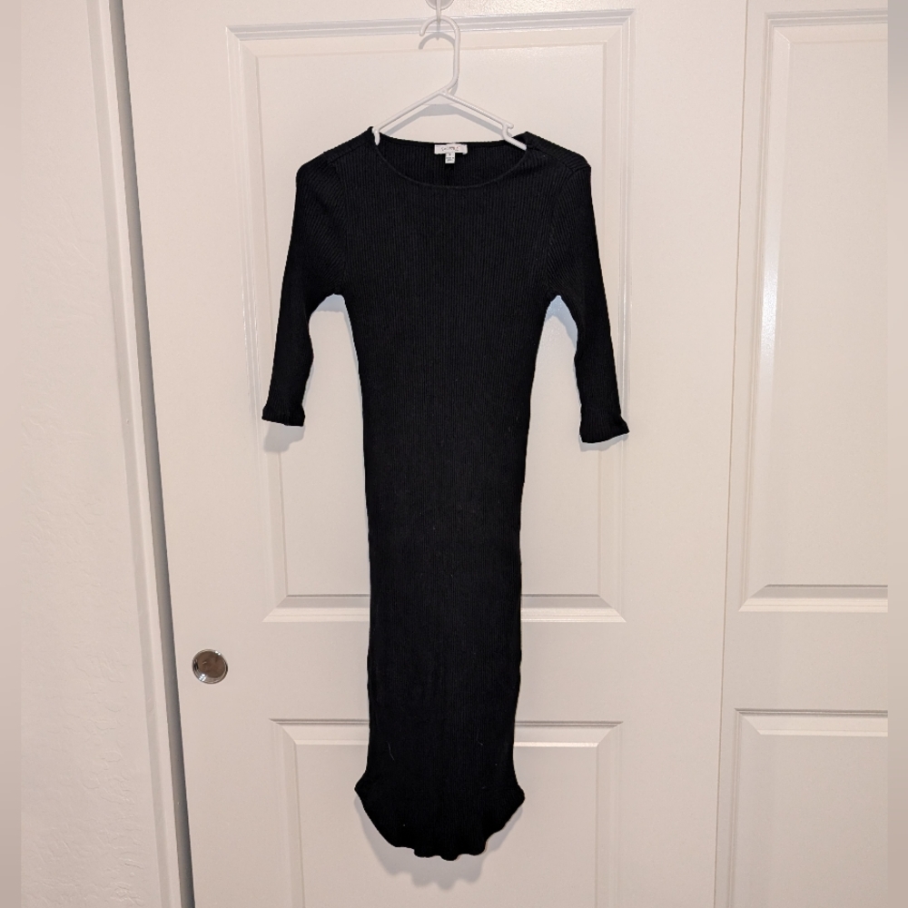 SkinnyGirl Bodycon Black Ribbed Knit Dress